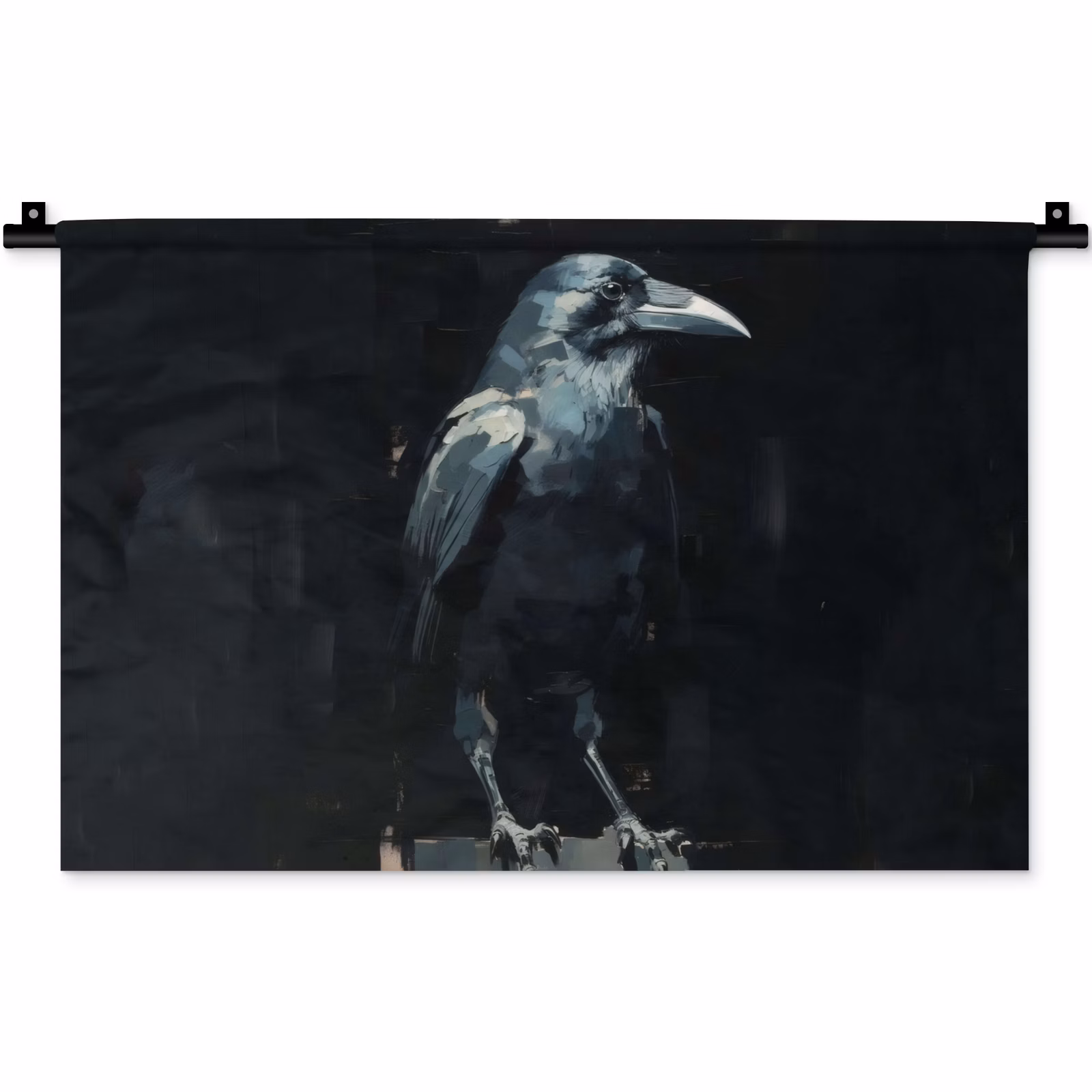 Wandkleed - Raaf - Vogels - Zwart — 1