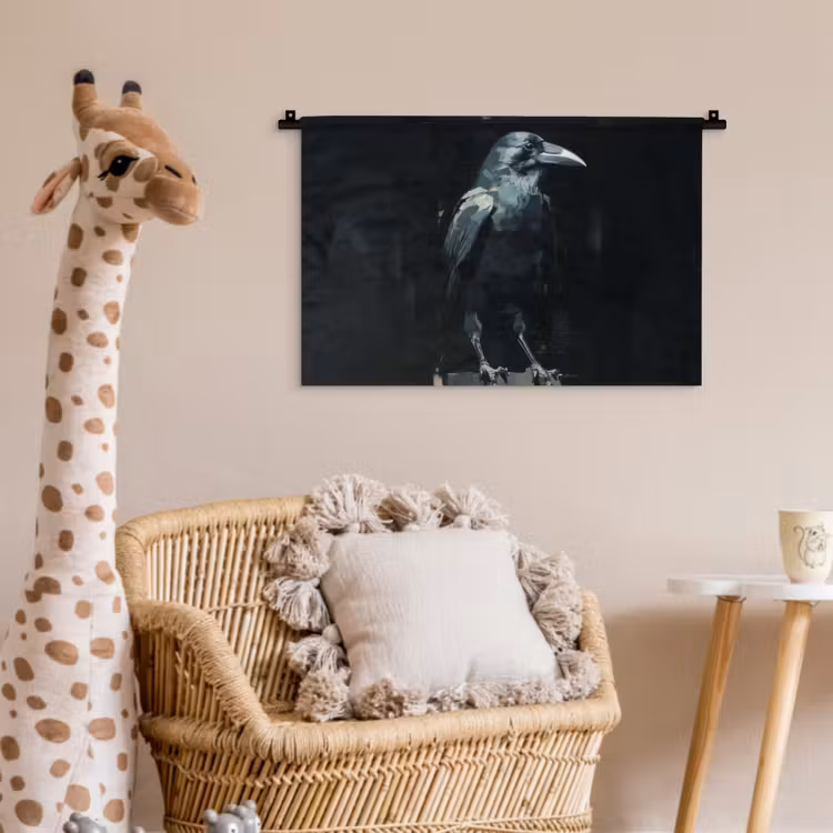Wandkleed - Raaf - Vogels - Zwart — 5