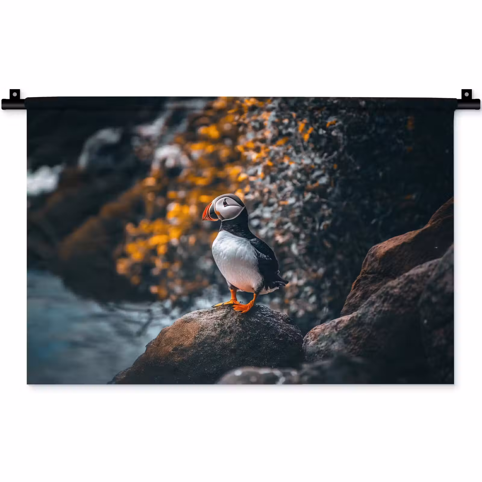 Wandkleed - Papegaai - Vogel - Rots - Wit — 1