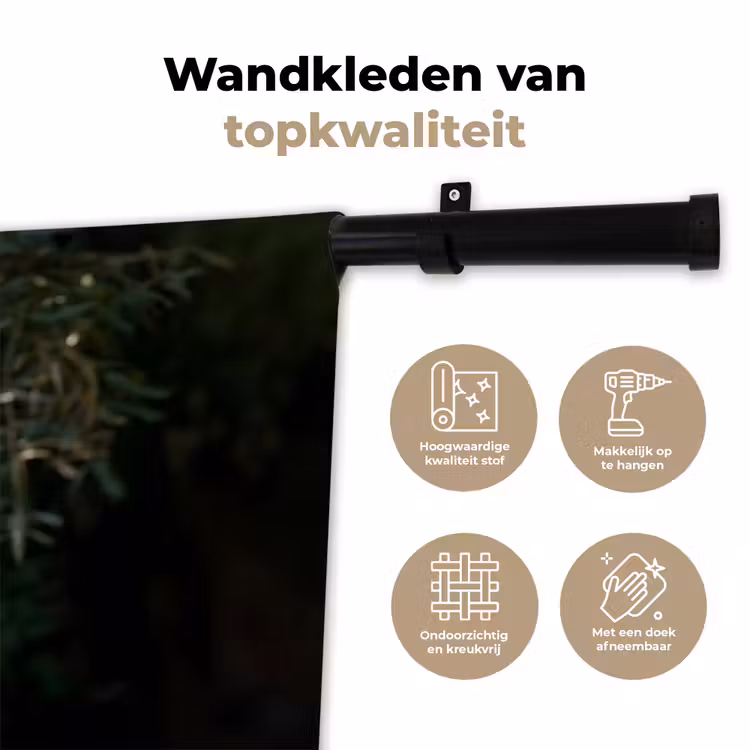 Wandkleed - Arend - Hout - Wit - Planten — 3