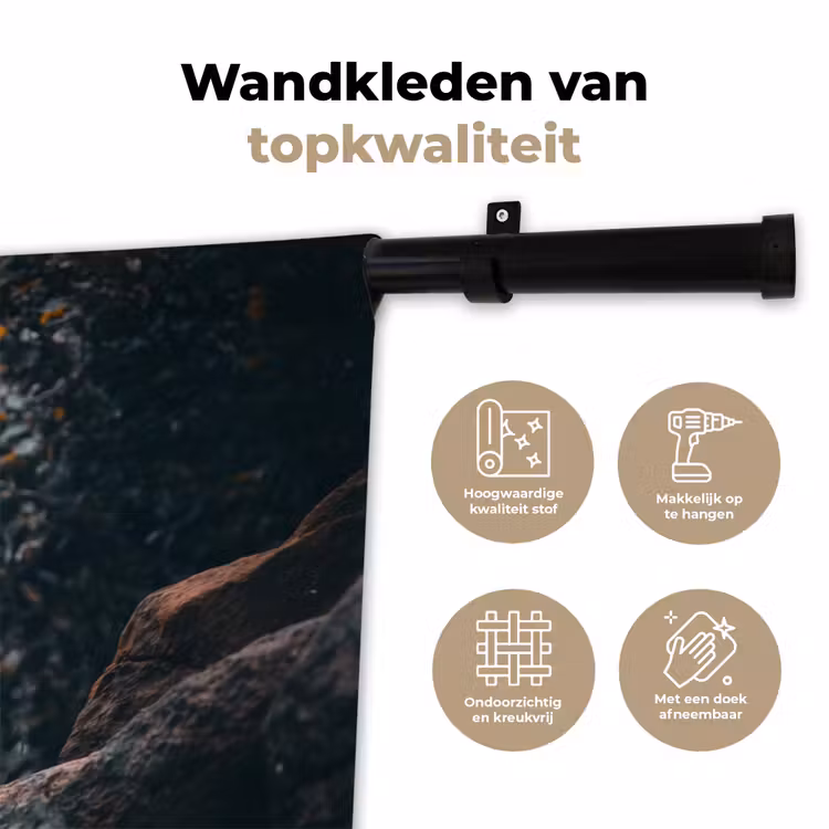 Wandkleed - Papegaai - Vogel - Rots - Wit — 3
