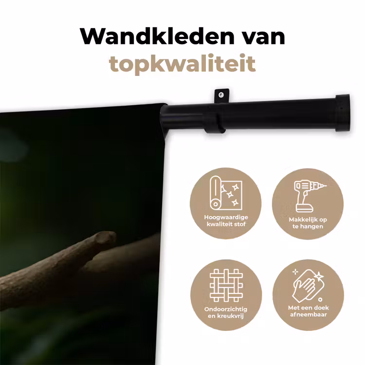Wandkleed - Vogel - Tak - Geel - Bladeren — 3