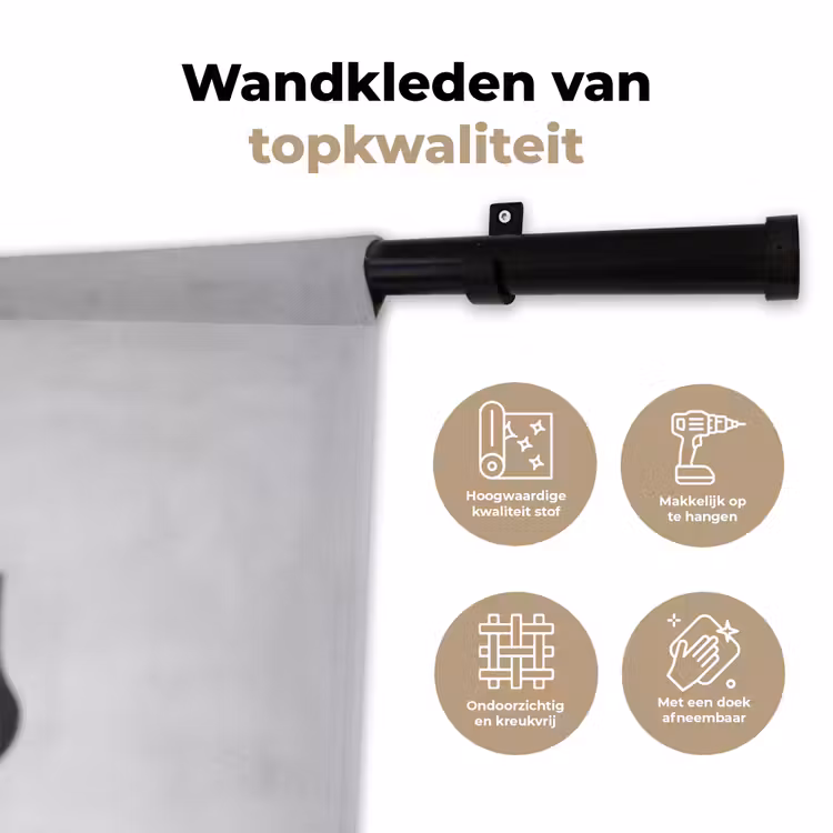 Wandkleed - Hak - Wijn - Minimalistisch - Zwart — 3