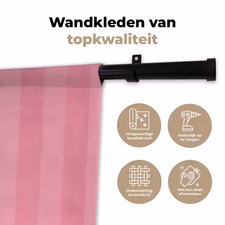 Wandkleed - Roze - Gestreept - Belle — 3