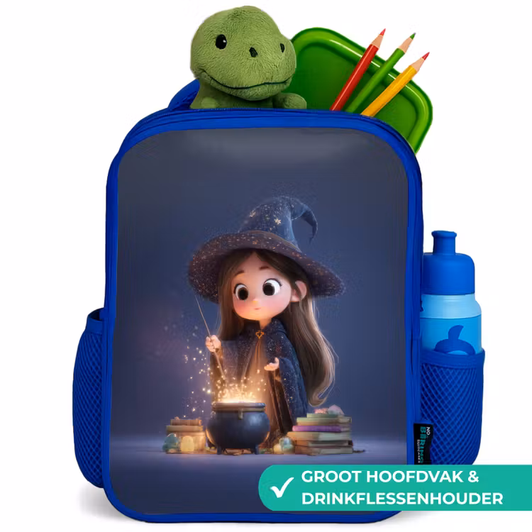 Rugzak kind - blauw - Avondbrouwsel van een jonge tovenares in sterrenmantel — 6