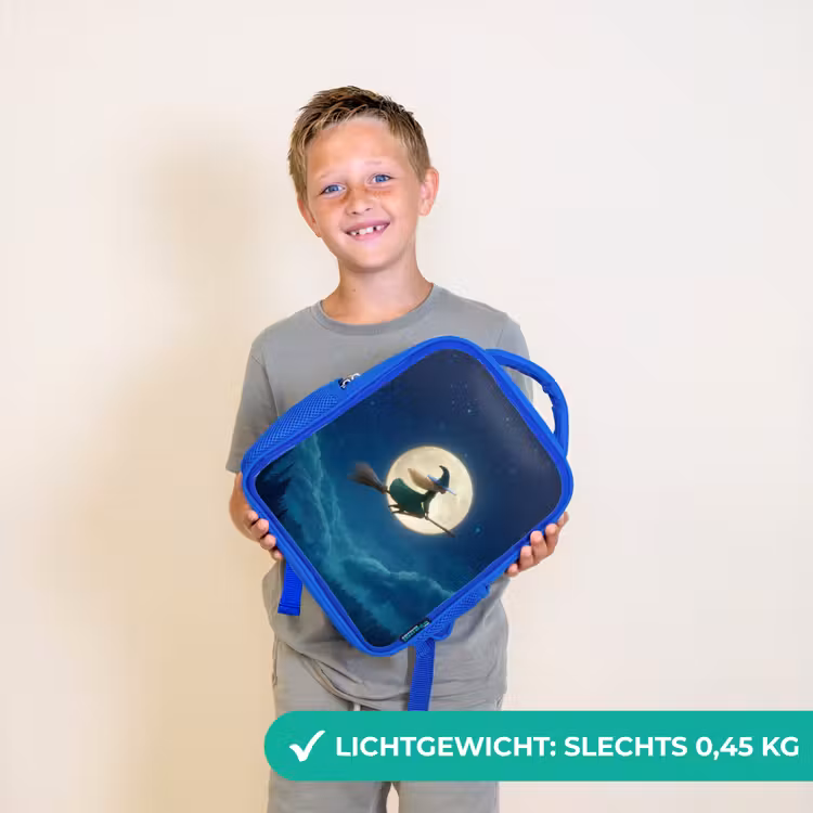 Rugzak kind - blauw - Magische nachtvlucht van een heks voor volle maan — 2