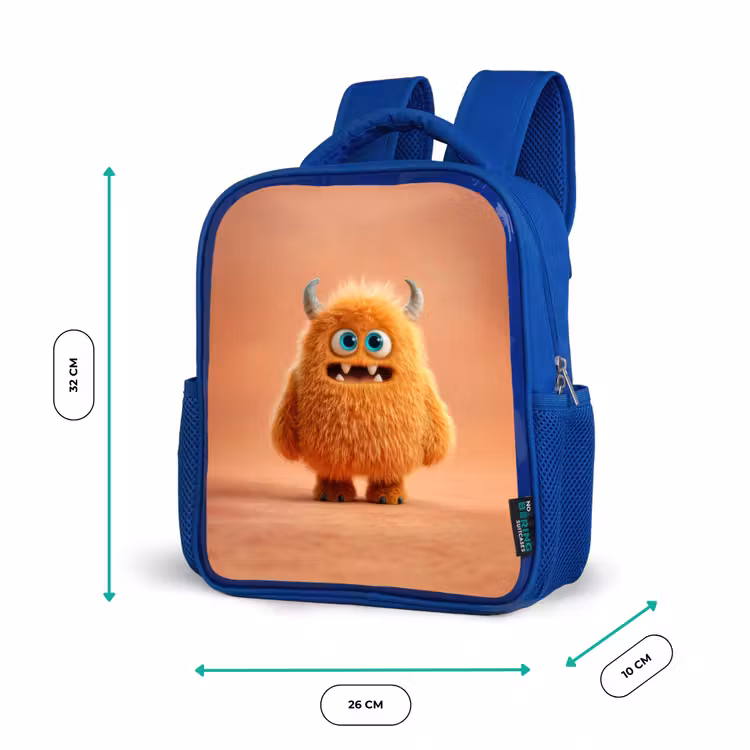 Rugzak kind - blauw - Knuffelmonster in herfstkleur — 5