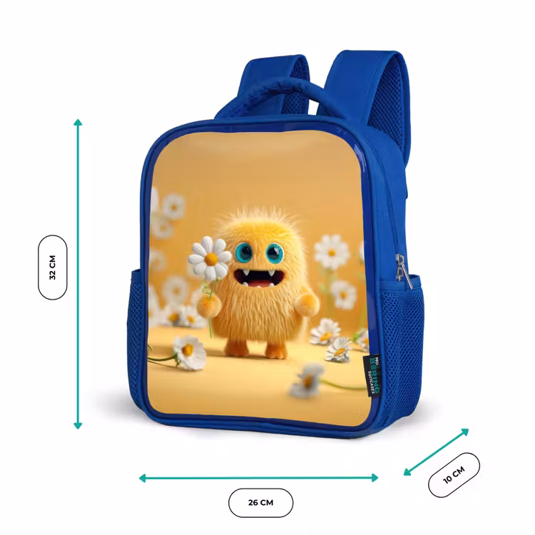 Rugzak kind - blauw - Zonneknuffel met madeliefje — 5