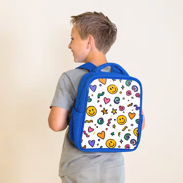 Rugzak kind - blauw - Blije chaos in kleur — 3