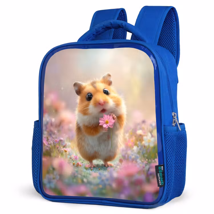 Rugzak kind - blauw - Bloemenliefde in hamsteroogjes — 7