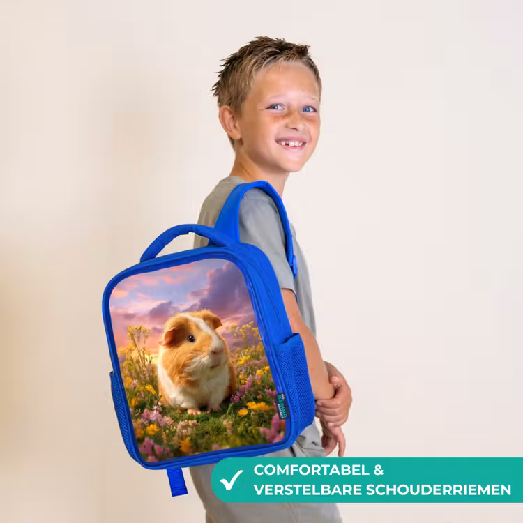Rugzak kind - blauw - Cavia in zonsondergangsweide — 4