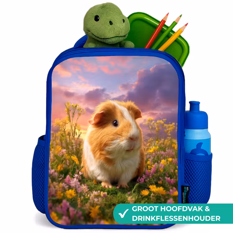 Rugzak kind - blauw - Cavia in zonsondergangsweide — 6