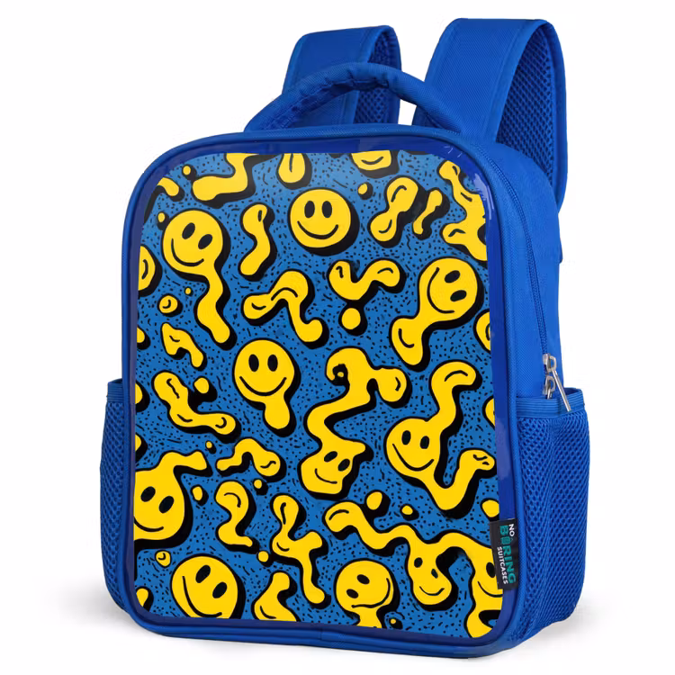 Rugzak kind - blauw - Lachgolven in gele chaos — 7