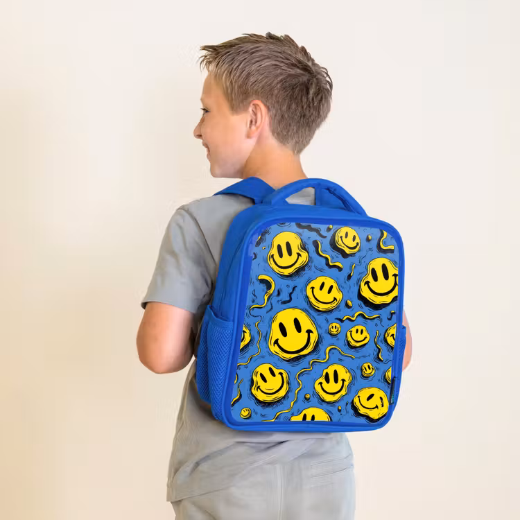 Rugzak kind - blauw - Smeltende glimlachen op blauw — 3