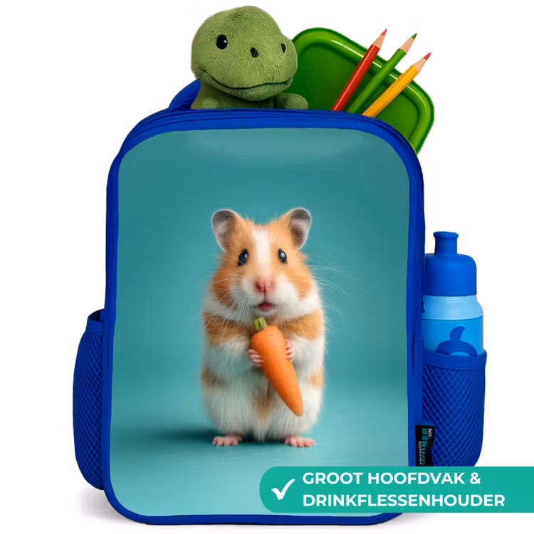 Rugzak kind - blauw - Wortelgeluk in hamstervorm — 6