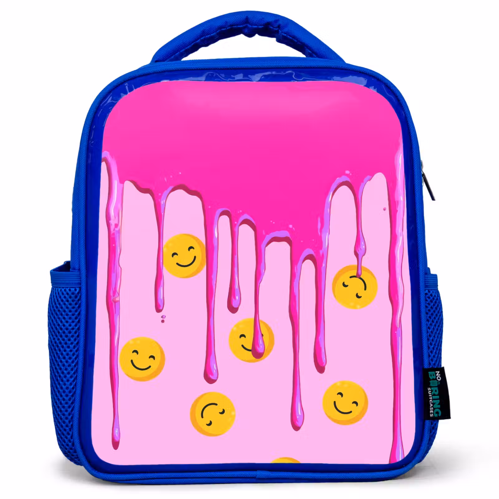 Rugzak kind - blauw - Smileyregen onder roze glazuur — 1