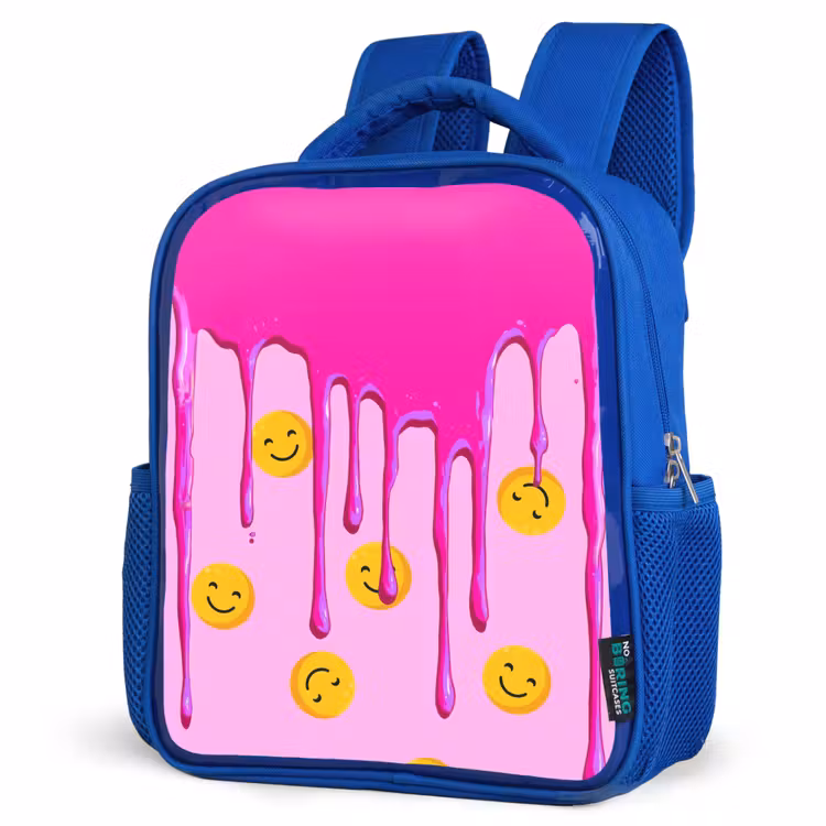 Rugzak kind - blauw - Smileyregen onder roze glazuur — 7