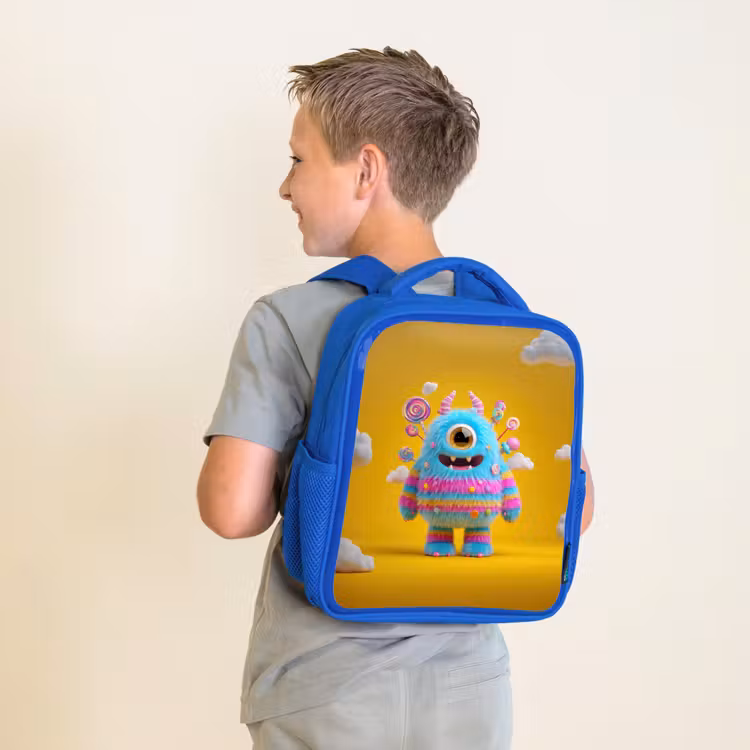 Rugzak kind - blauw - Snoepmonster in de wolken — 3