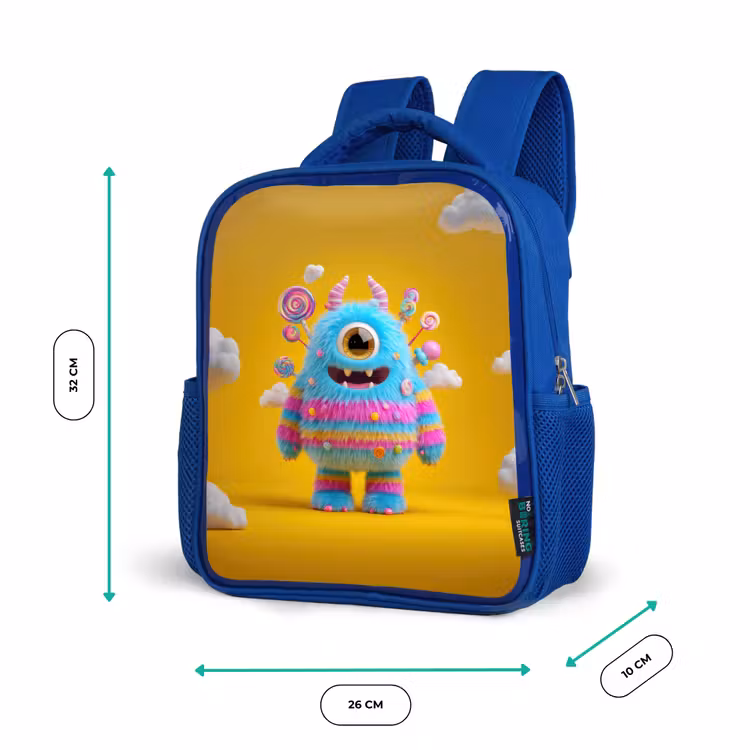 Rugzak kind - blauw - Snoepmonster in de wolken — 5