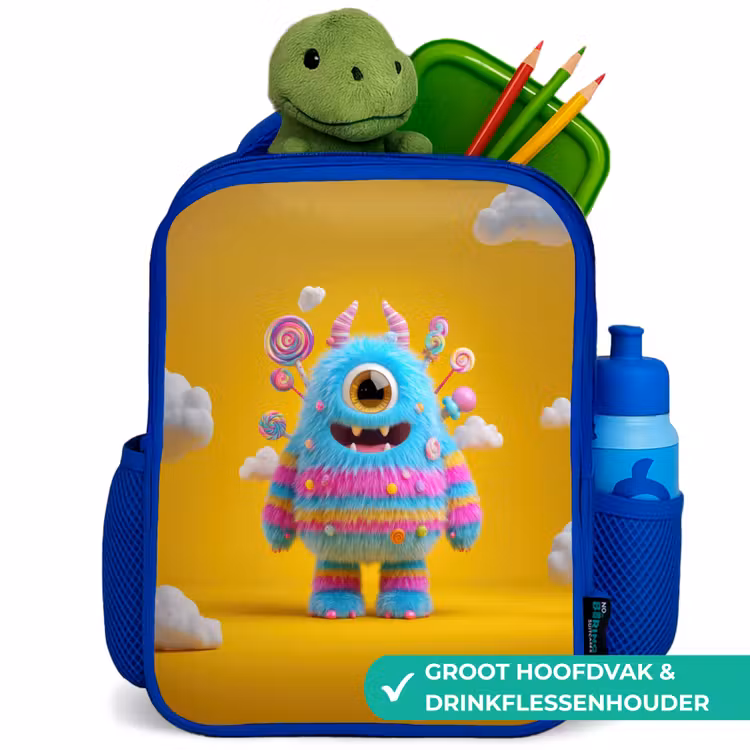 Rugzak kind - blauw - Snoepmonster in de wolken — 6