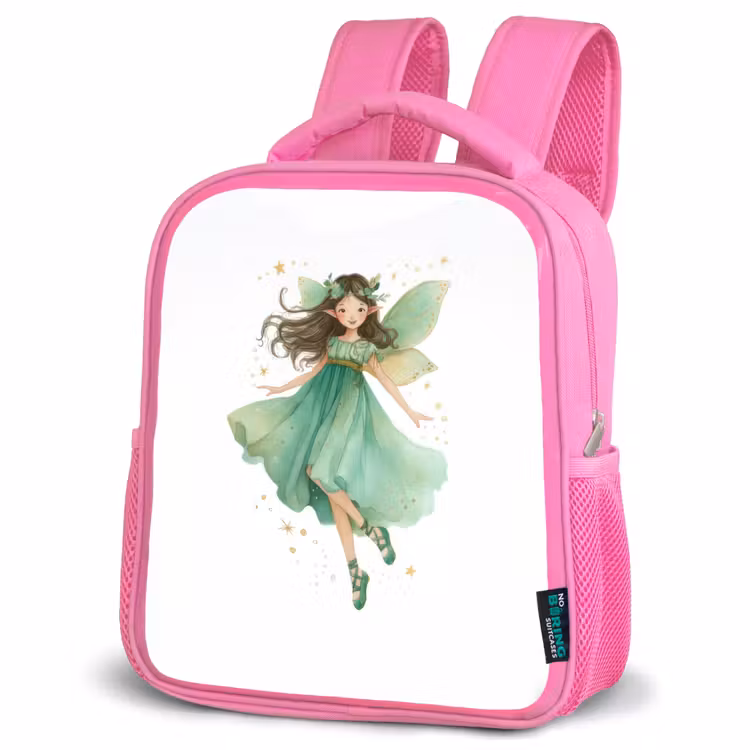 Rugzak kind - roze - Dansende bosfee in smaragdgroen — 4