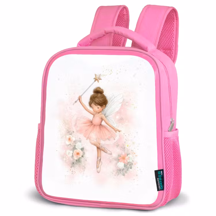 Rugzak kind - roze - Lichte bloemenfee in roze tutu met toverstaf — 4