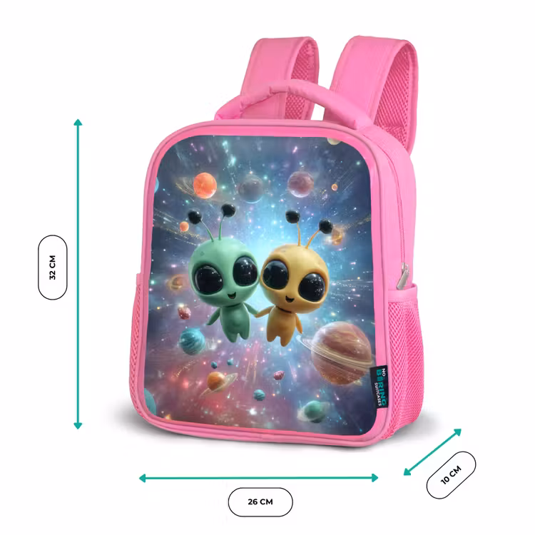 Rugzak kind - roze - Ruimtevriendjes zwevend tussen de planeten — 3