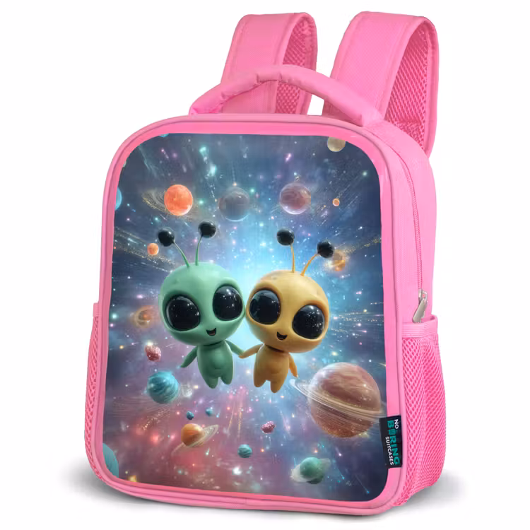 Rugzak kind - roze - Ruimtevriendjes zwevend tussen de planeten — 4