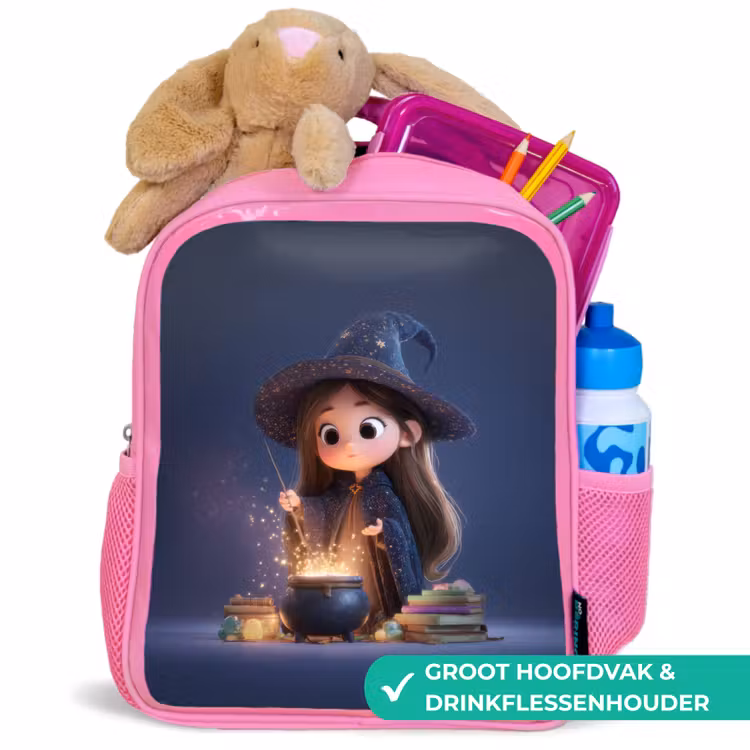 Rugzak kind - roze - Avondbrouwsel van een jonge tovenares in sterrenmantel — 2