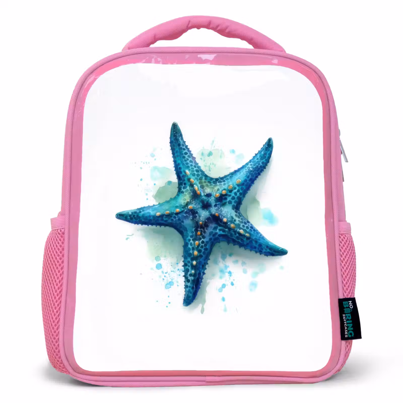 Rugzak kind - roze - Zeesterrenpracht op wit doek — 1