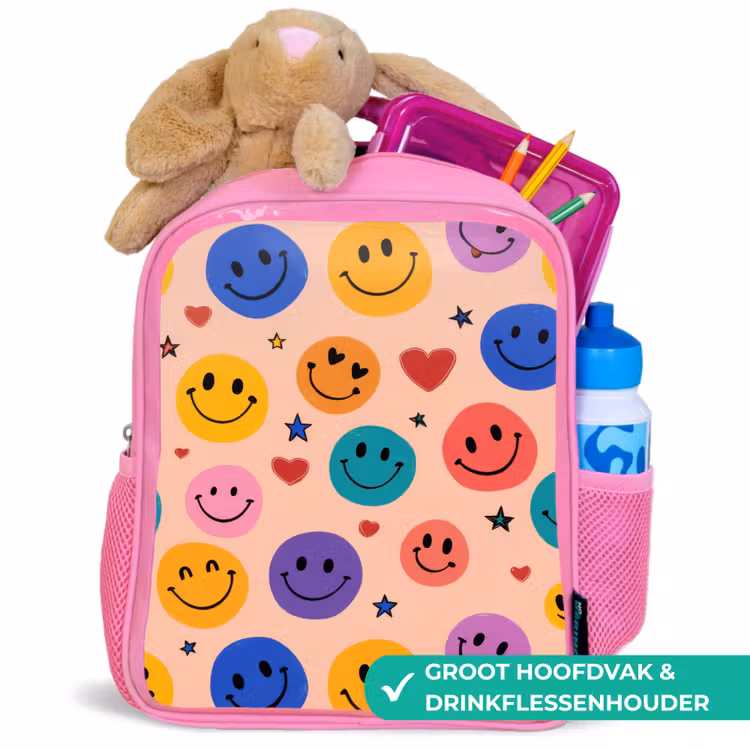 Rugzak kind - roze - Kleurenfeest van glimlachen — 2