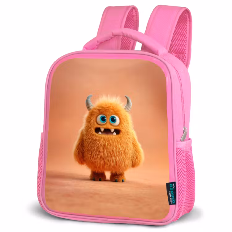 Rugzak kind - roze - Knuffelmonster in herfstkleur — 4