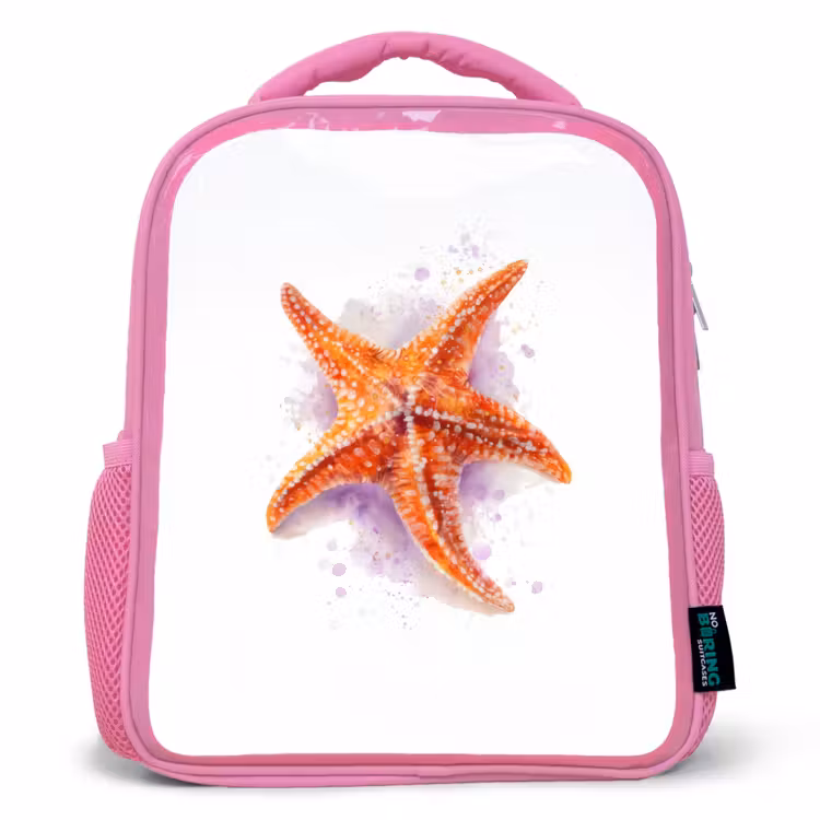 Rugzak kind - roze - Oranje zeejuweel in aquarel — 1