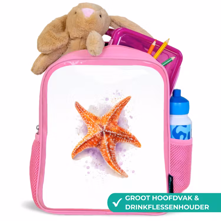 Rugzak kind - roze - Oranje zeejuweel in aquarel — 2