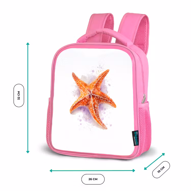 Rugzak kind - roze - Oranje zeejuweel in aquarel — 3