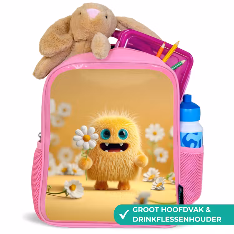 Rugzak kind - roze - Zonneknuffel met madeliefje — 2