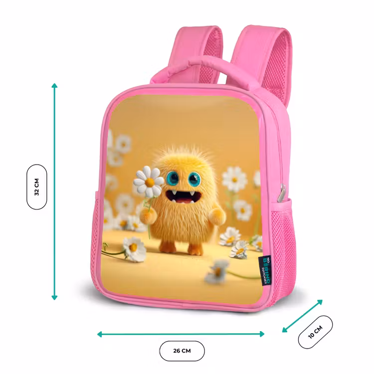 Rugzak kind - roze - Zonneknuffel met madeliefje — 3