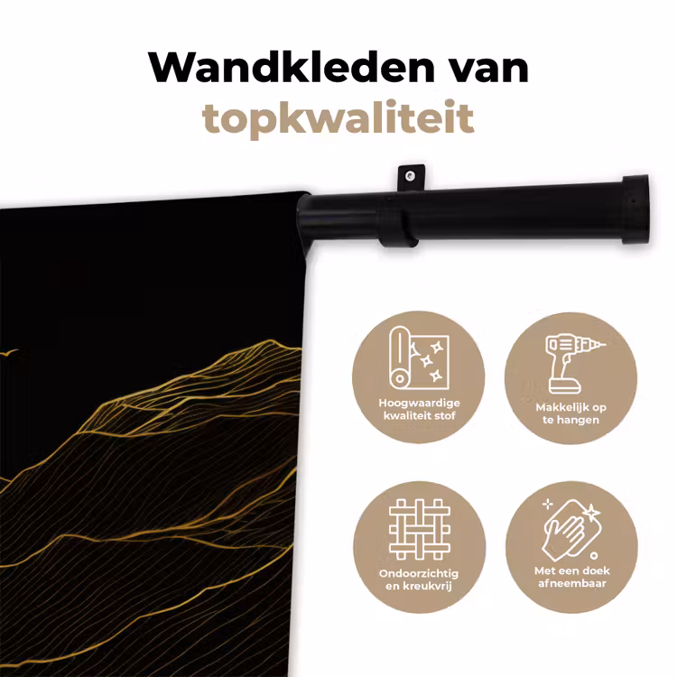 Wandkleed - Rivier - Goud - Maan - Vogels — 3