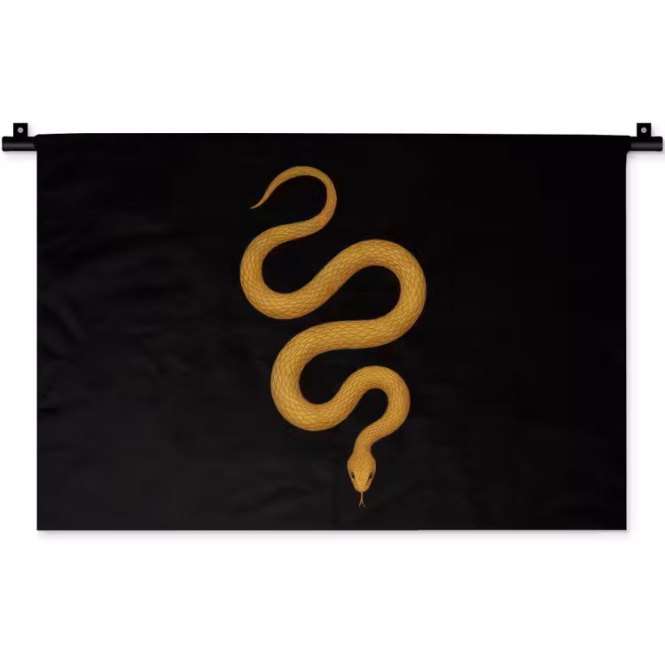 Wandkleed - Slang - Minimalistisch - Goud — 1