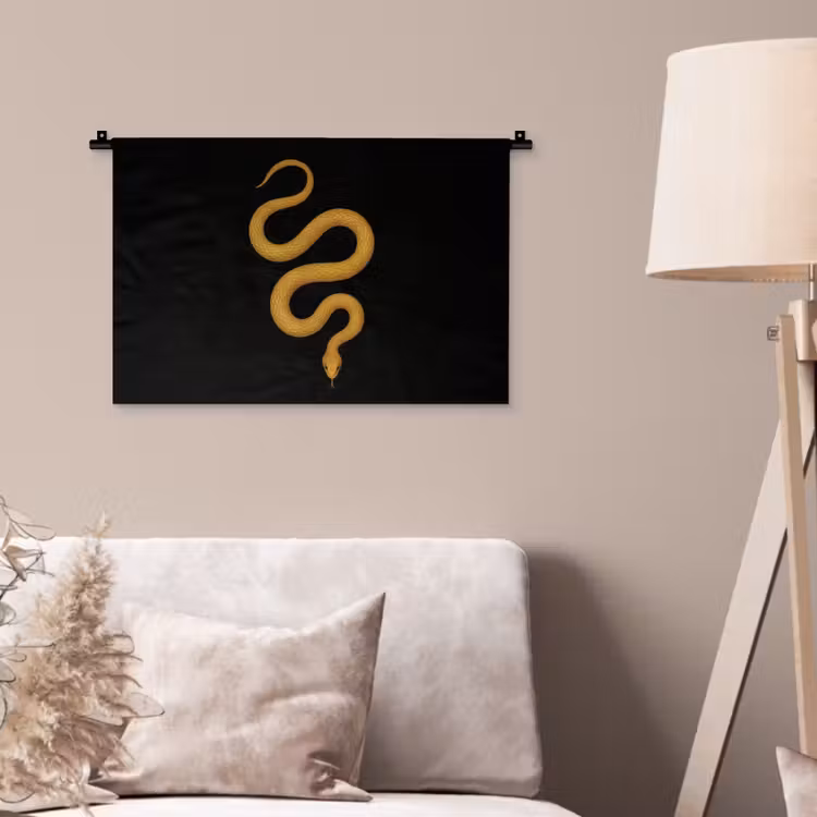 Wandkleed - Slang - Minimalistisch - Goud — 2