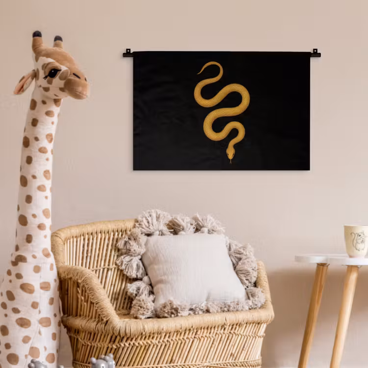 Wandkleed - Slang - Minimalistisch - Goud — 5