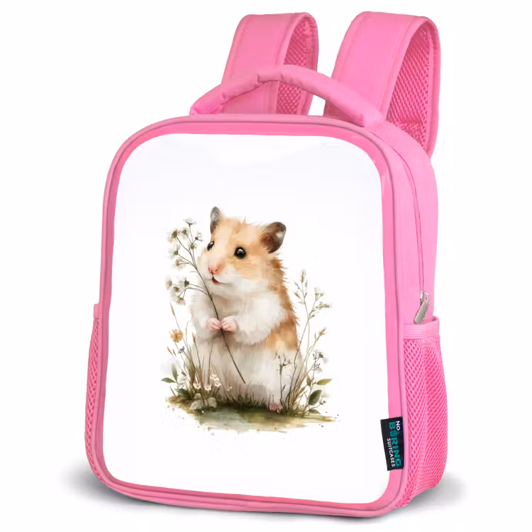 Rugzak kind - roze - Tedere blik met wilde bloem — 4