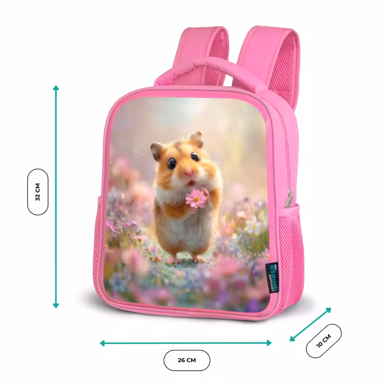 Rugzak kind - roze - Bloemenliefde in hamsteroogjes — 3