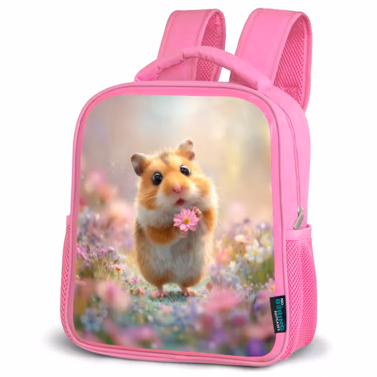 Rugzak kind - roze - Bloemenliefde in hamsteroogjes — 4
