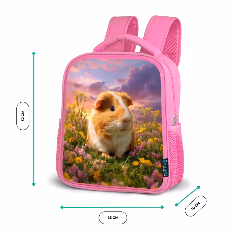 Rugzak kind - roze - Cavia in zonsondergangsweide — 3