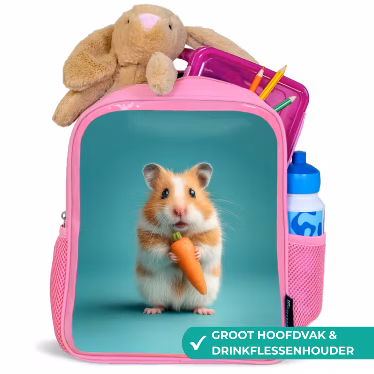 Rugzak kind - roze - Wortelgeluk in hamstervorm — 2
