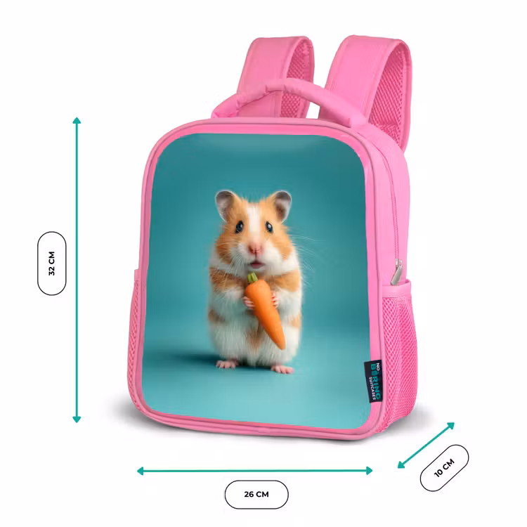 Rugzak kind - roze - Wortelgeluk in hamstervorm — 3