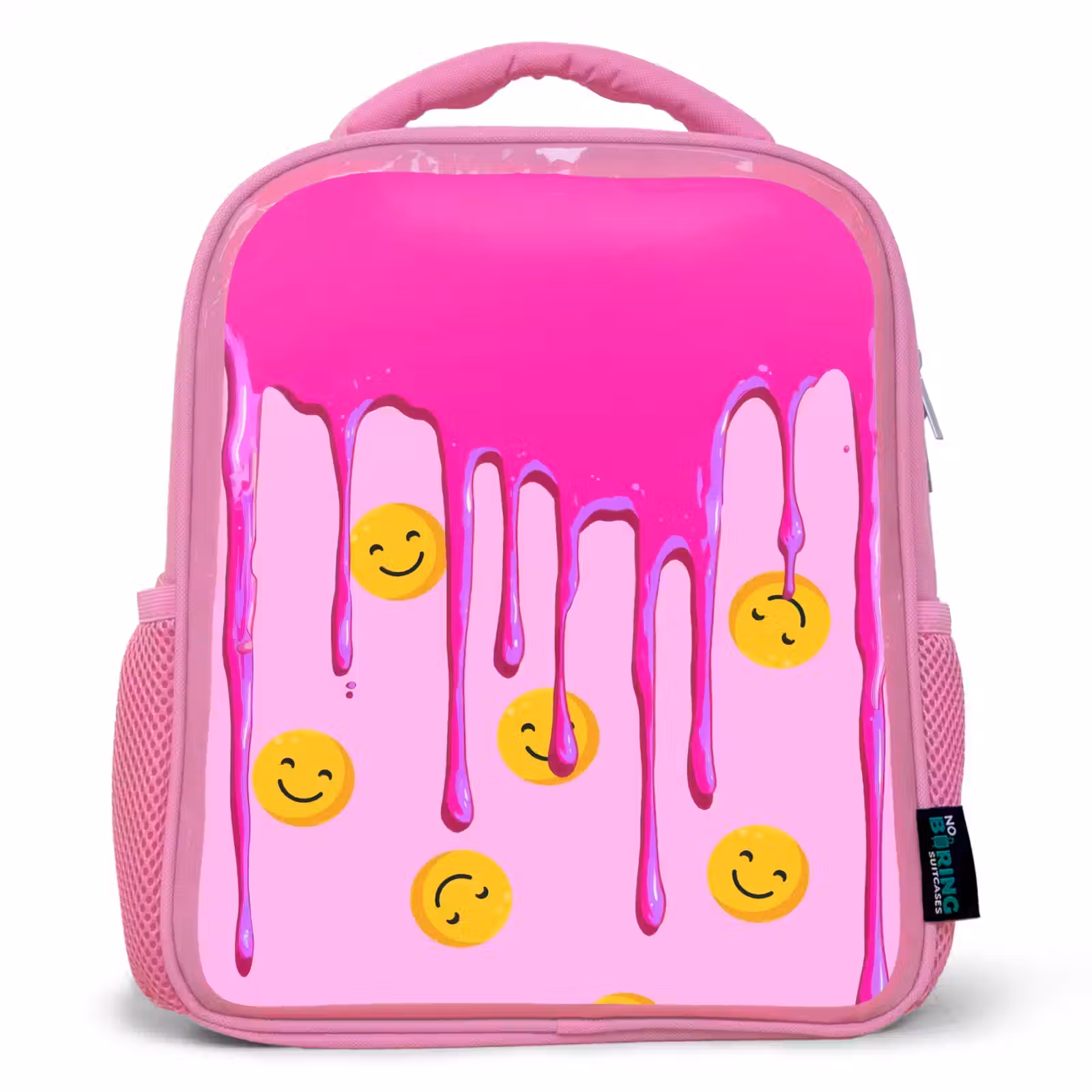 Rugzak kind - roze - Smileyregen onder roze glazuur — 1