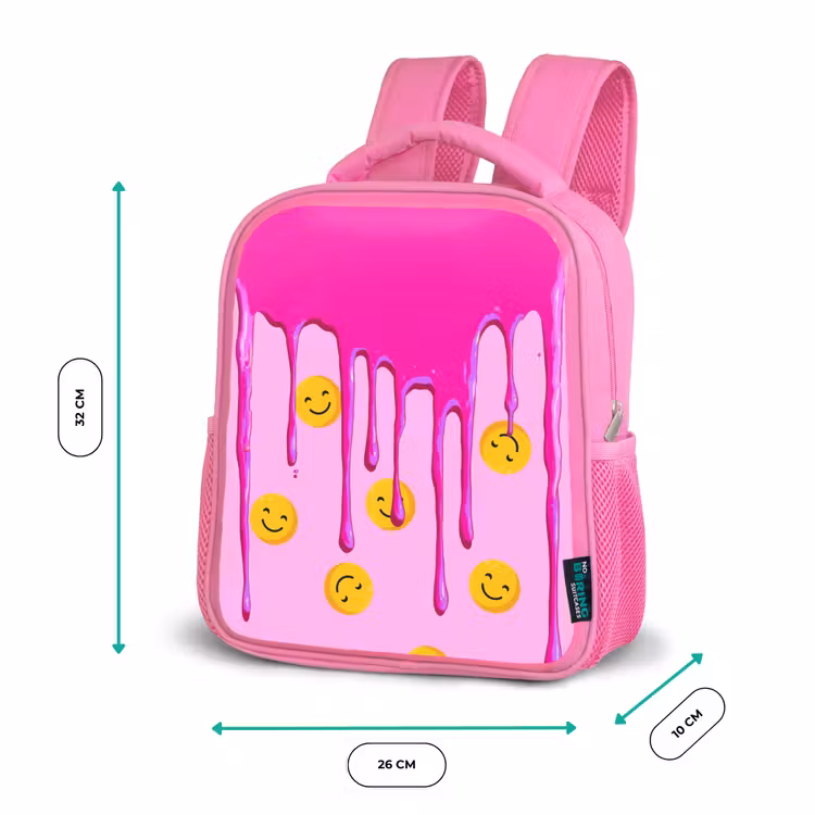 Rugzak kind - roze - Smileyregen onder roze glazuur — 3