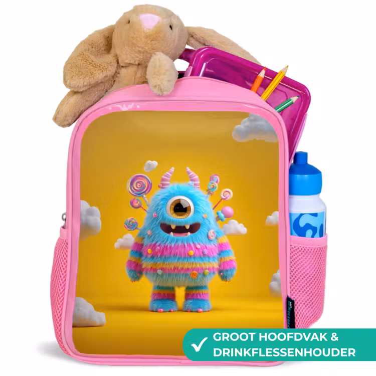 Rugzak kind - roze - Snoepmonster in de wolken — 2